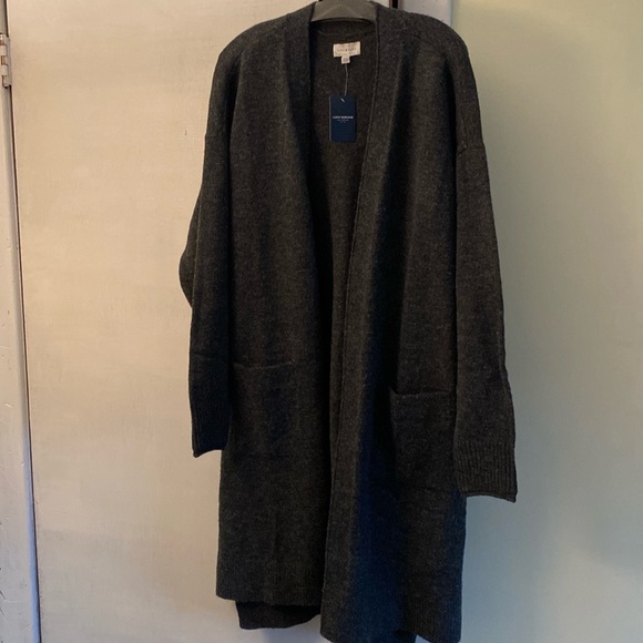 Lucky Brand Dark Gray Long Wool Blend Cardigan New With Tags - Picture 4 of 16